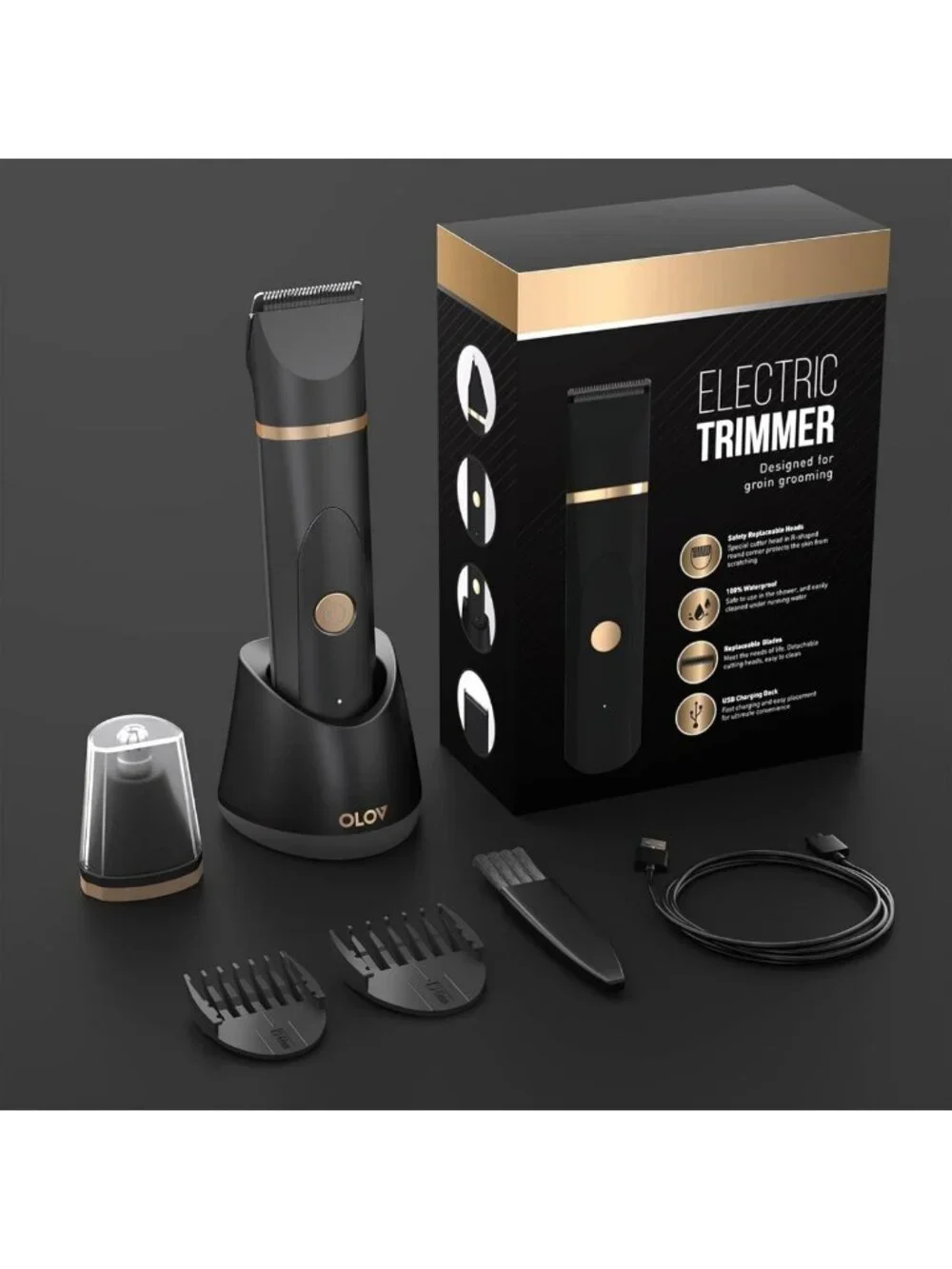Electric Body Hair Trimmer for Men & Women - Waterproof Groomer, USB